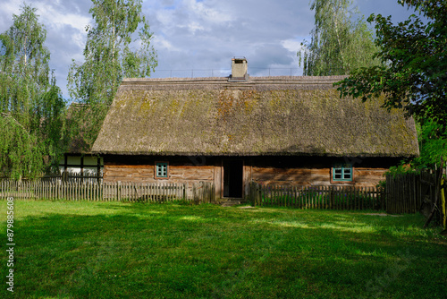 The Wielkopolska Ethnographic Park in Dziekanowice. Old wooden country house. Poland photo