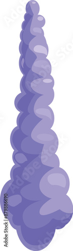 Cartoon style illustration of a purple chemical slime flowing down