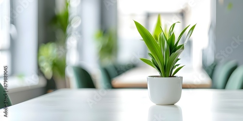 Sustainable design elements on display in a green coworking office interior. Concept Sustainable Design, Green Office, Coworking Space, Interior Decor, Eco-Friendly Features