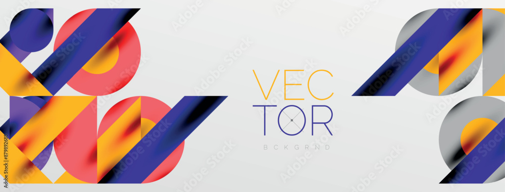Circles and shadows. Colorful round elements with triangles, semi circles and other shapes. Vector Illustration For Wallpaper, Banner, Background, Card, Book Illustration, landing page Circles and shadows. Colorful round elements with triangles, semi circles and other shapes. Vector Illustration For Wallpaper, Banner, Background, Card, Book Illustration, landing page
