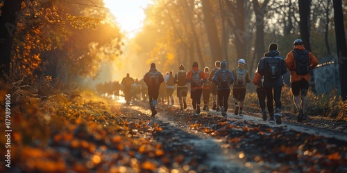 Builders participating in a charity run, raising funds on Builder's Day.