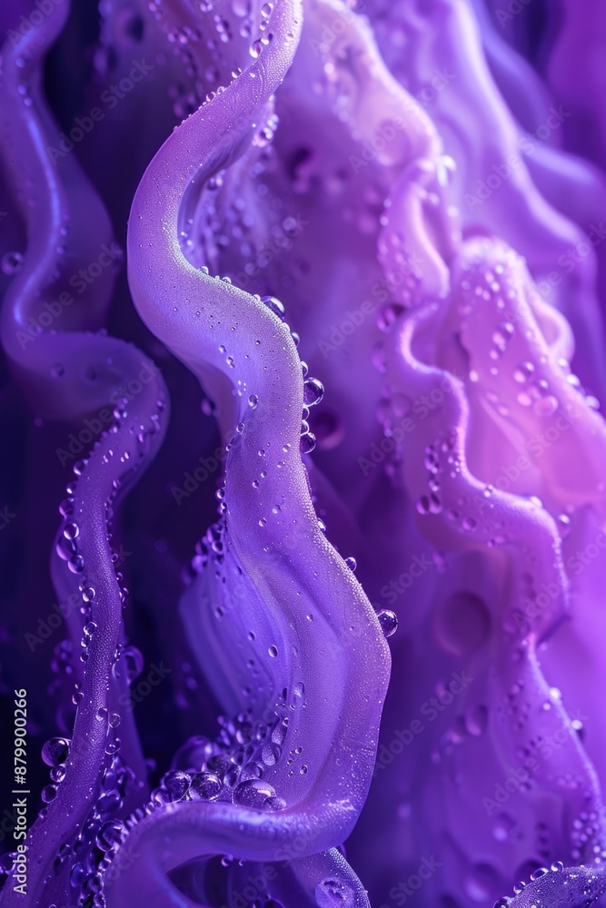A close-up shot of a purple flower with water droplets on its petals, perfect for use in nature-inspired designs or as a symbol of beauty and purity A close-up shot of a purple flower with water droplets on its petals, perfect for use in nature-inspired designs or as a symbol of beauty and purity