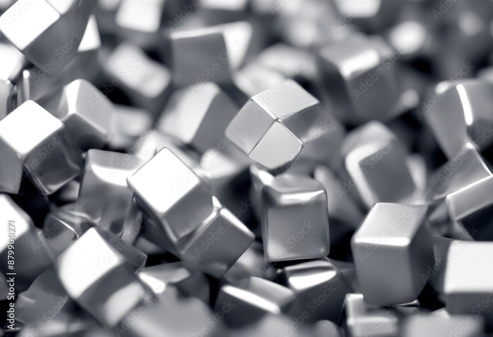 metallic cubes falling hitting white gray collision block cube background design abstract blue three-dimensional image metallic cubes falling hitting white gray collision block cube background design abstract blue three-dimensional image
