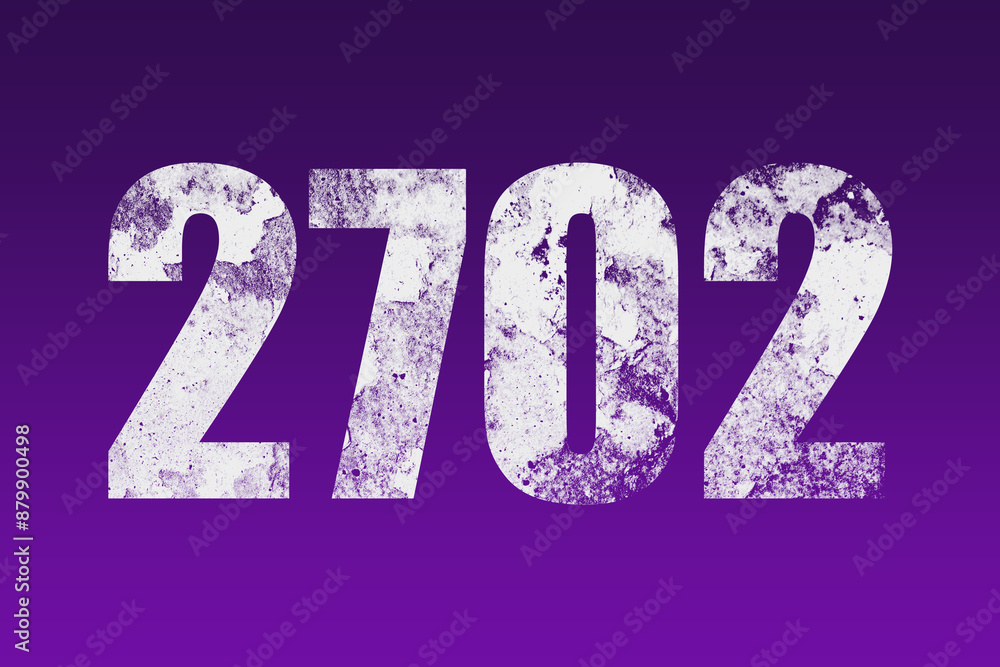 flat white grunge number of 2702 on purple background. flat white grunge number of 2702 on purple background.