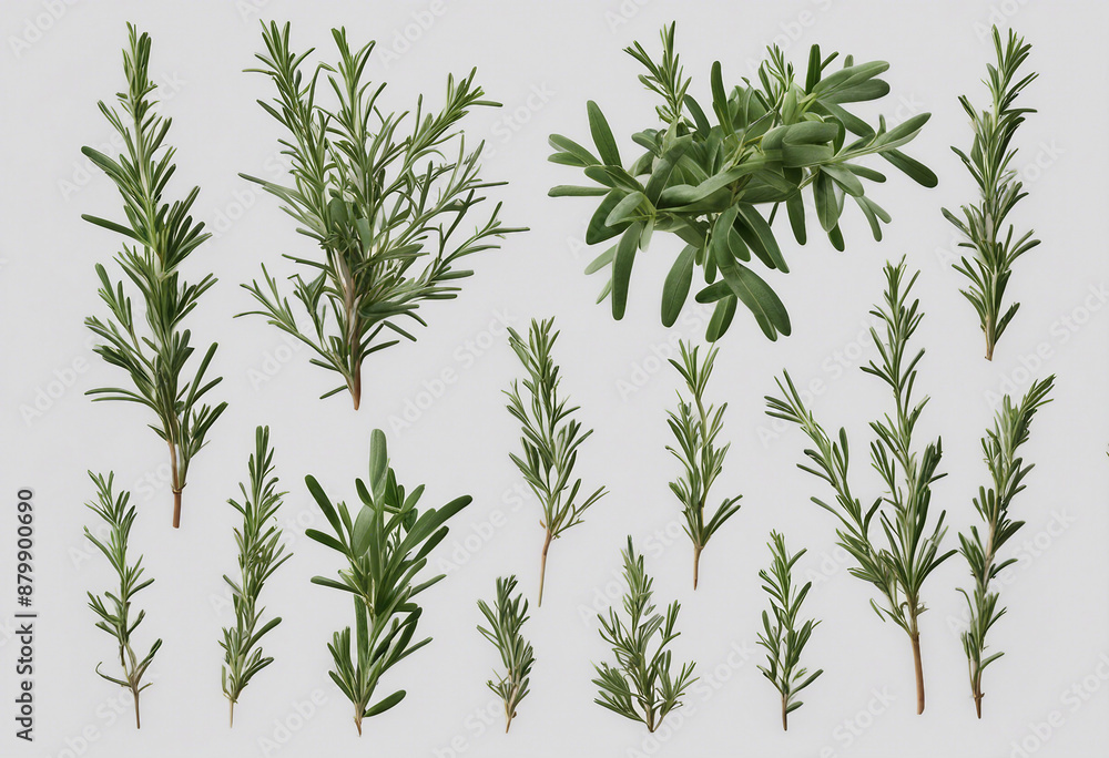 Set of healthy herbs elements Fresh rosemary isolated on transparent background Set of healthy herbs elements Fresh rosemary isolated on transparent background