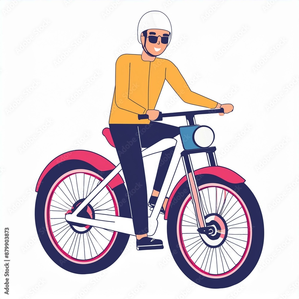 Fototapeta premium person riding a bike