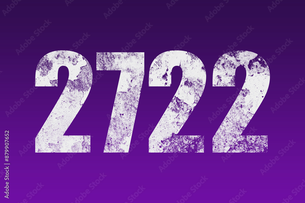 flat white grunge number of 2722 on purple background.	
