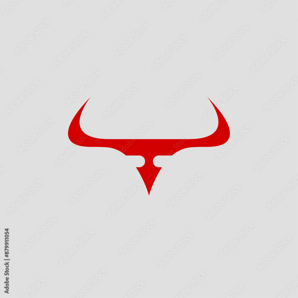 Aggressive bull face logo. Red devil bull icon design. Aggressive bull face logo. Red devil bull icon design.