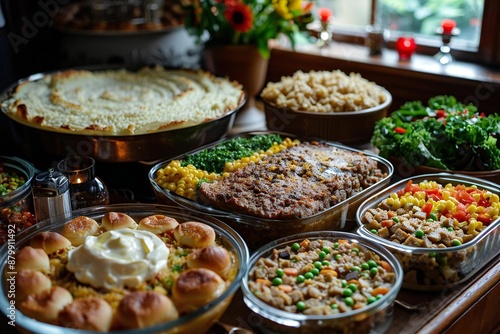 United Nations Day. A table set with dishes from various countries around the world, showcasing the importance of international cooperation and understanding on United Nations Day.