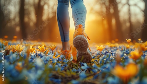 person running in the woods