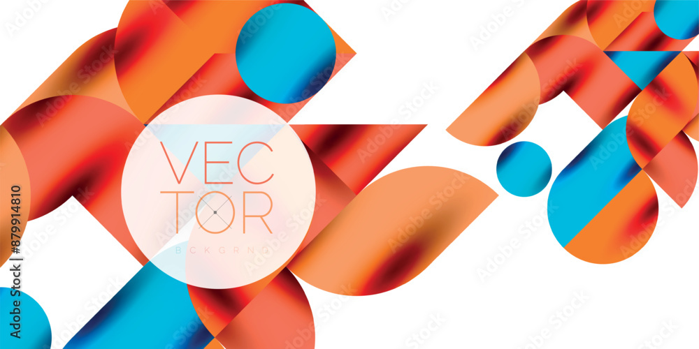 Tech minimal circular shapes geometric art. Vector modern circles Tech minimal circular shapes geometric art. Vector modern circles