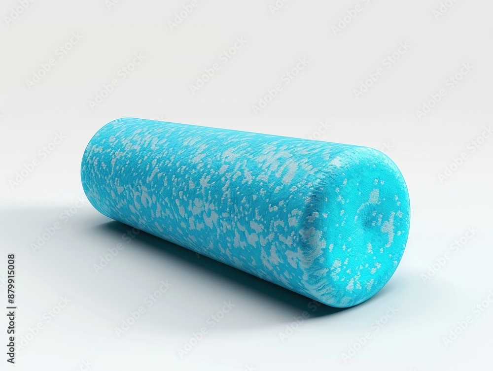 a foam roller, recovery tool, 3D rendering, blue, isolated on white background a foam roller, recovery tool, 3D rendering, blue, isolated on white background