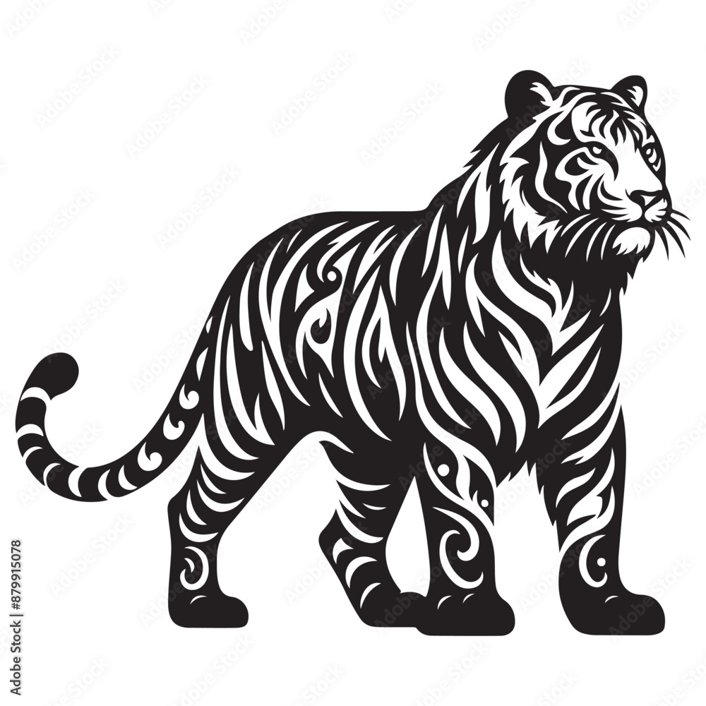 Naklejka premium Tiger Silhouette Vector