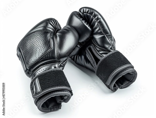 a pair of weightlifting gloves, gym gear, detailed design, black, isolated on white background