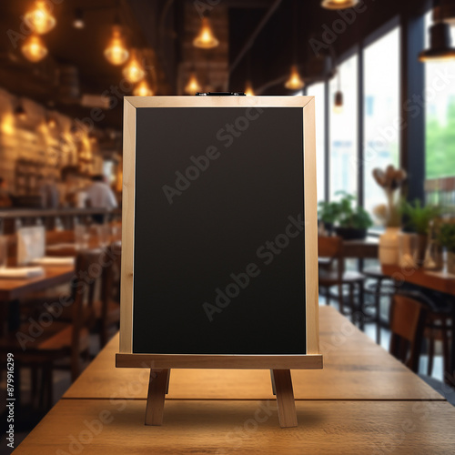 blank sign on the table photo