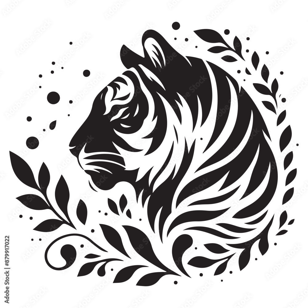 Tiger Silhouette Vector Tiger Silhouette Vector