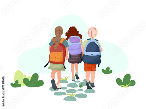 Students going to school, back to school.