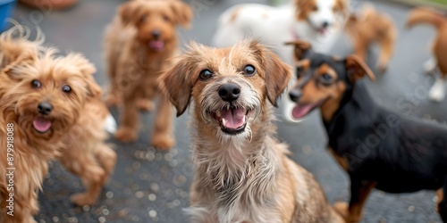 Dogs having fun at the day care. Concept Doggy Daycare Activities, Happy Pups, Playtime Fun