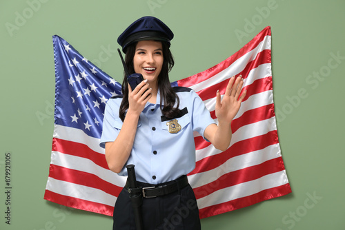 Female police officer with ...