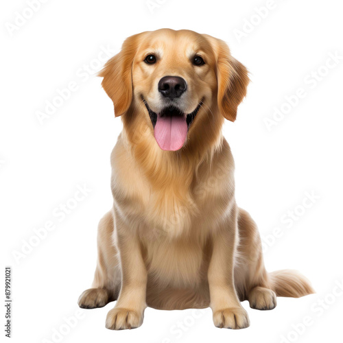 Golden Retriever Dog Cute Happy isolated on a transparent background