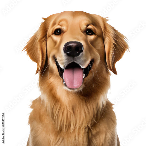 Golden Retriever Dog Cute Happy isolated on a transparent background