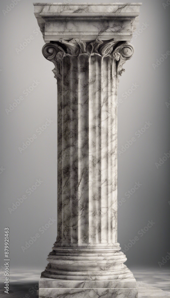 Marble greek column isolated on transparent Marble greek column isolated on transparent