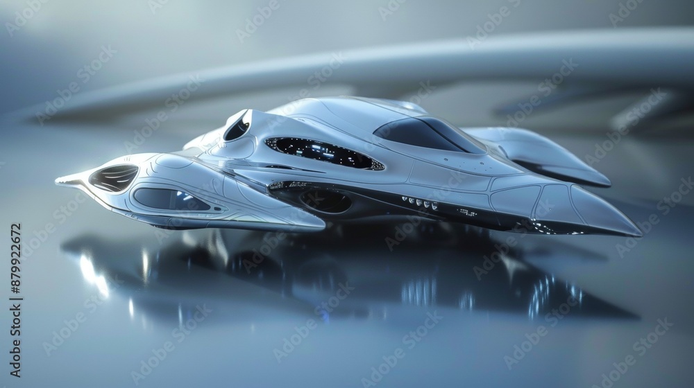 Futuristic Silver Sports Car Rendered in 3D Futuristic Silver Sports Car Rendered in 3D