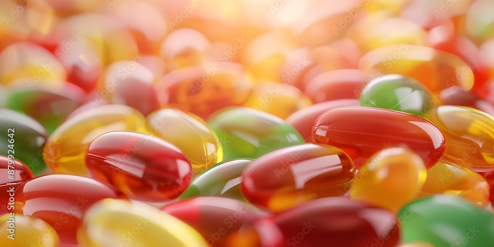 Vibrant 3D animation showcasing chewable gummy vitamins for daily vitamin intake. Concept Product Animation, Gummy Vitamins, Daily Health, 3D Effects, Vibrant Colors Vibrant 3D animation showcasing chewable gummy vitamins for daily vitamin intake. Concept Product Animation, Gummy Vitamins, Daily Health, 3D Effects, Vibrant Colors