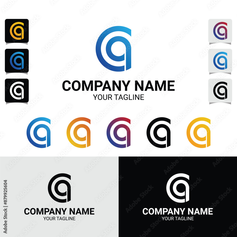 CQ QC letter initial logo design template CQ QC letter initial logo design template