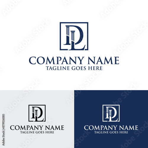 DL LD letter initial pillar law firm attorney logo
