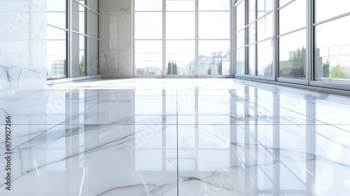 Wallpaper Mural White marble tile floor with space for text Torontodigital.ca