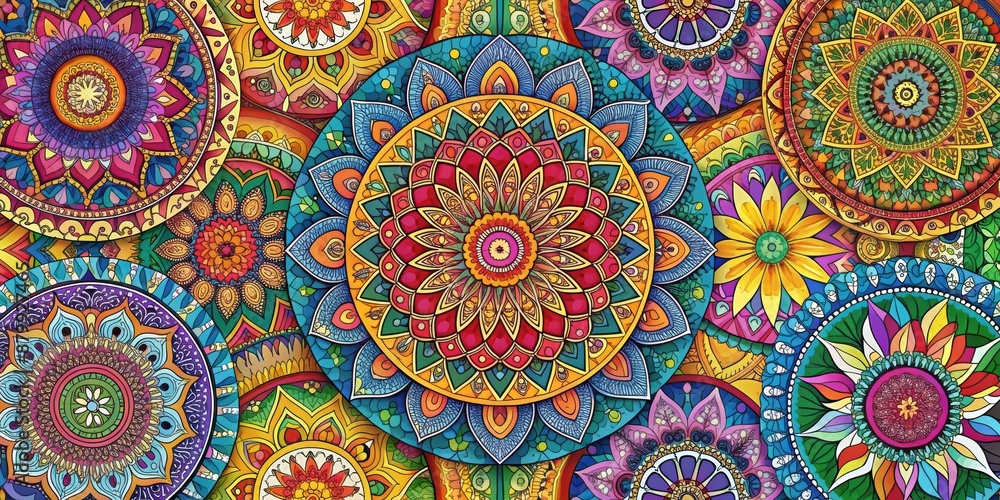 Colorful mandala patterns Colorful mandala patterns