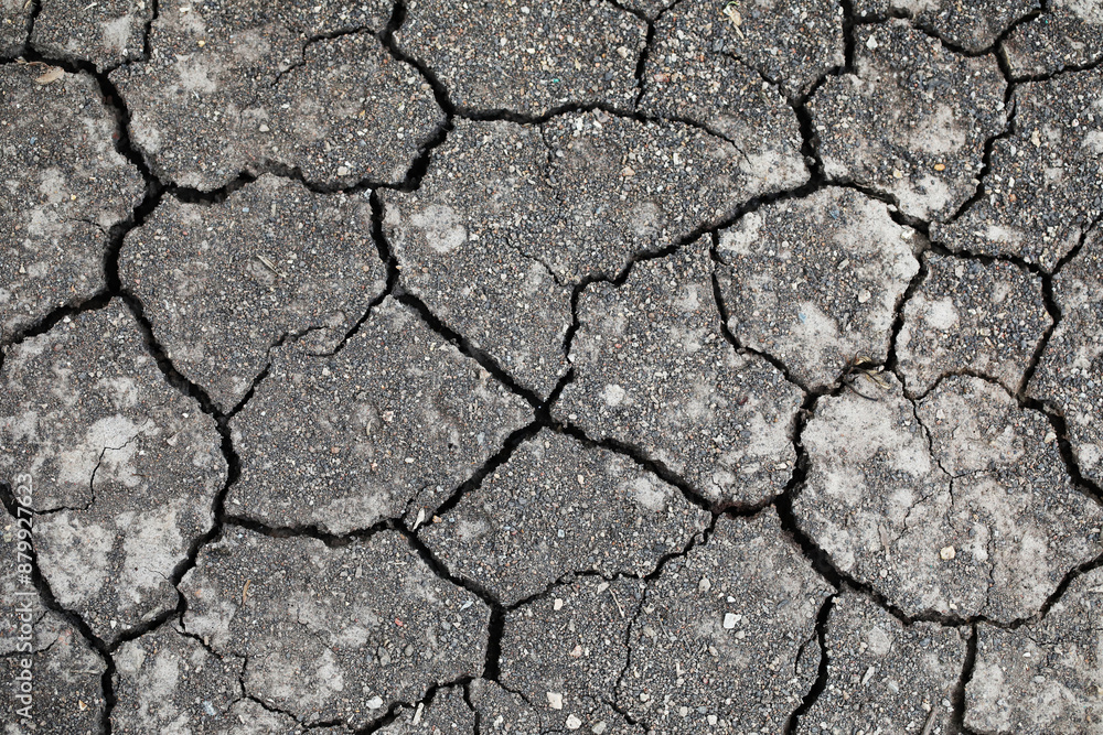 Drought with dry land cracking on ground Drought with dry land cracking on ground