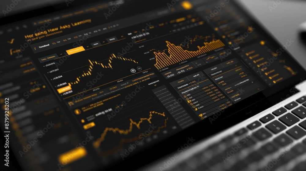 aesthetically pleasing black and gold themed landing page for a stock trading company, incorporating stock market graphics and modern design elements to attract and inform potential investors aesthetically pleasing black and gold themed landing page for a stock trading company, incorporating stock market graphics and modern design elements to attract and inform potential investors