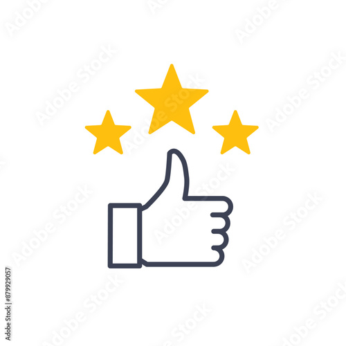 3 Star customer review quality rate satisfaction best service recommend. 3 star rate icon success vector icon.