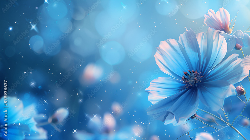 Obraz premium vivid blue floral backdrop image
