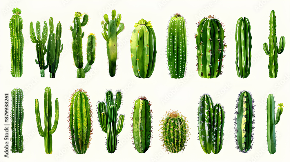 Collection of Cactus Isolated on White Background. Collection of Cactus Isolated on White Background.