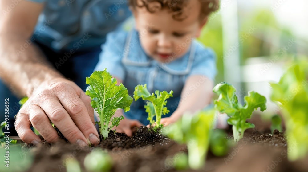 A tender moment showing a parent and child planting seedlings in the garden, emphasizing the connection with nature and the teaching of gardening skills to the next generation. A tender moment showing a parent and child planting seedlings in the garden, emphasizing the connection with nature and the teaching of gardening skills to the next generation.