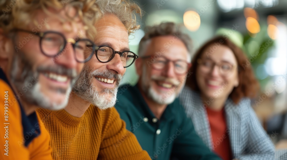 A group of colleagues, all wearing glasses, having a relaxed conversation over coffee in a modern office setting, capturing the warmth and camaraderie in a professional atmosphere. A group of colleagues, all wearing glasses, having a relaxed conversation over coffee in a modern office setting, capturing the warmth and camaraderie in a professional atmosphere.