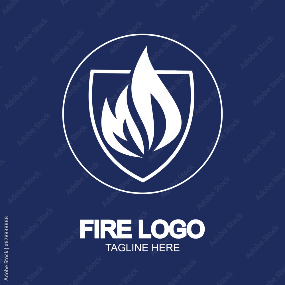 Obraz premium Fire logo design simple concept Premium Vector