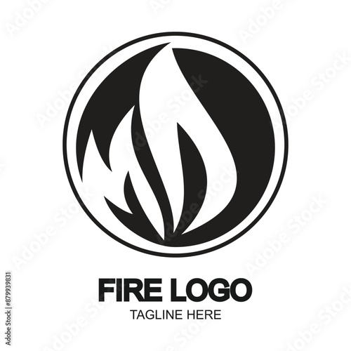 Fire logo design simple concept Premium Vector