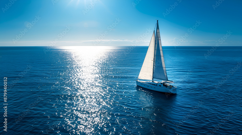 Obraz premium Yacht trip on a bright day in the Atlantic Ocean