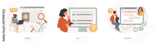 Obraz na płótnie Website menu bar isolated concept vector illustration set. w salonie