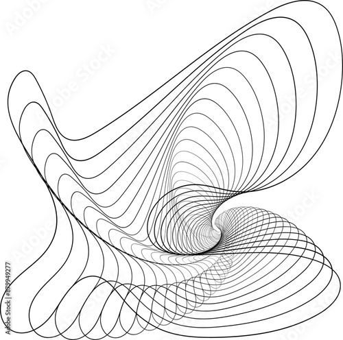 vector sketch of spiral of geometry