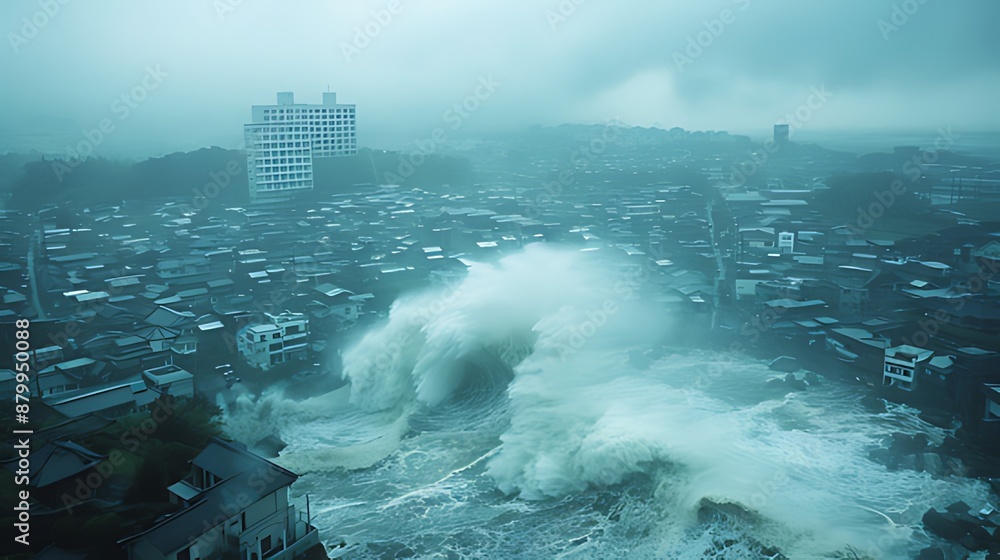 Fototapeta premium storm and tsunami background