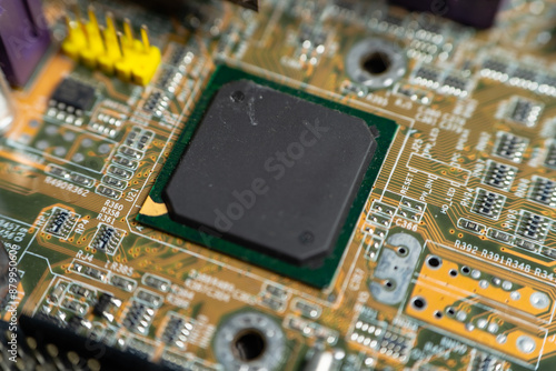 Fotografía Closeup circuit board with electronic components