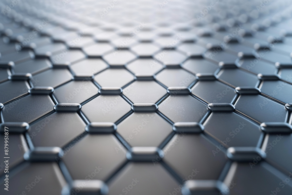 Naklejka premium hexagonal metal pattern with a reflective futuristic surface
