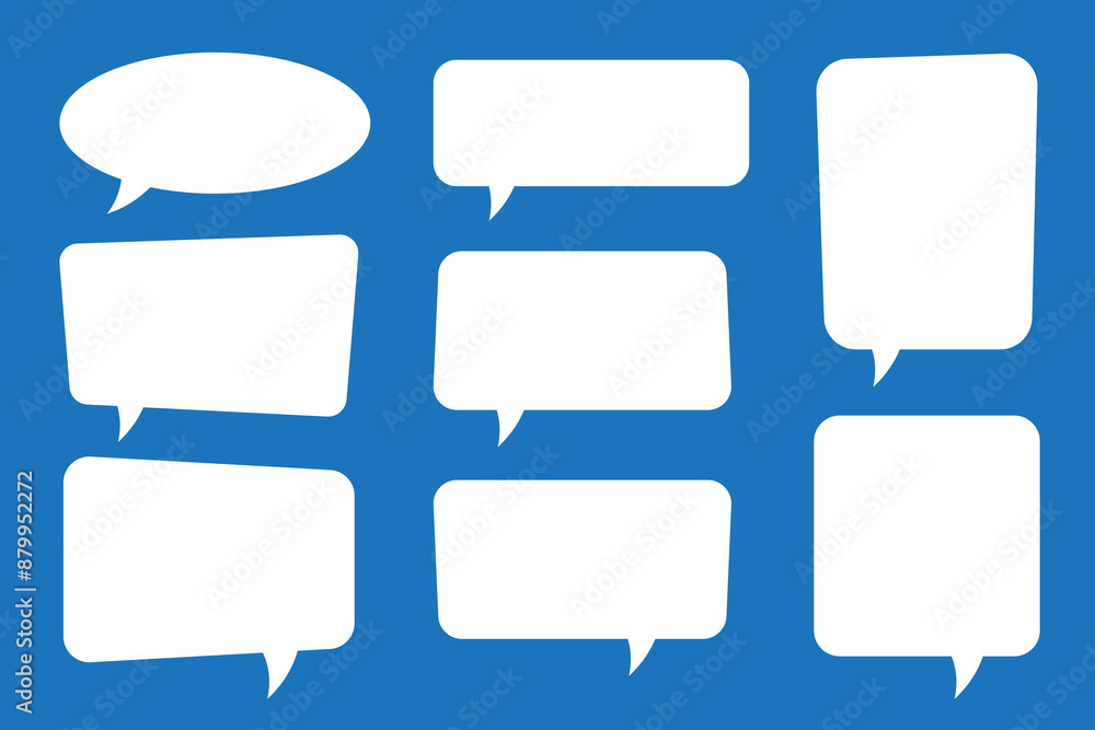 Set of speech bubbles. Speak bubble text, cartoon chatting box, message box. Blank empty speech bubbles. Set of speech bubbles. Speak bubble text, cartoon chatting box, message box. Blank empty speech bubbles.