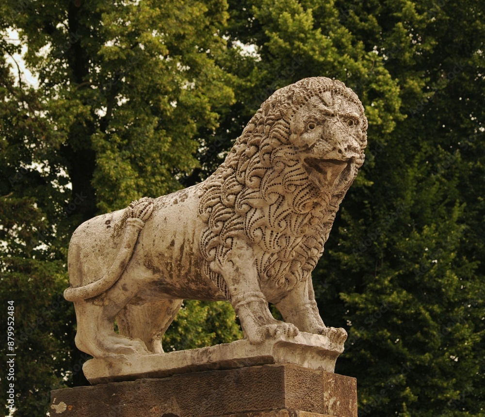 Statua del leone in Italia, Lucca, Toscana Statua del leone in Italia, Lucca, Toscana