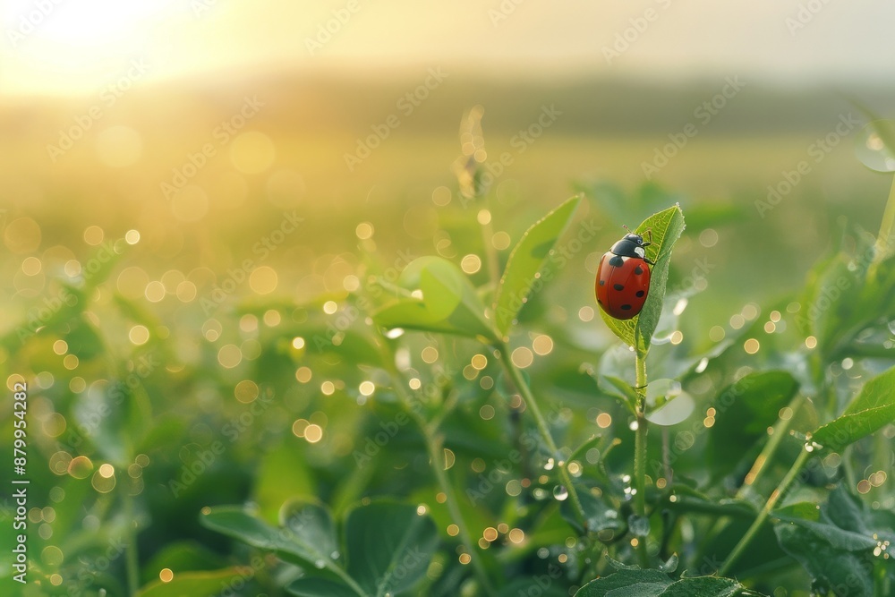 Extreme close-up of a ladybug crawling on a moss-covered rock.. Beautiful simple AI generated image in 4K, unique. Extreme close-up of a ladybug crawling on a moss-covered rock.. Beautiful simple AI generated image in 4K, unique.